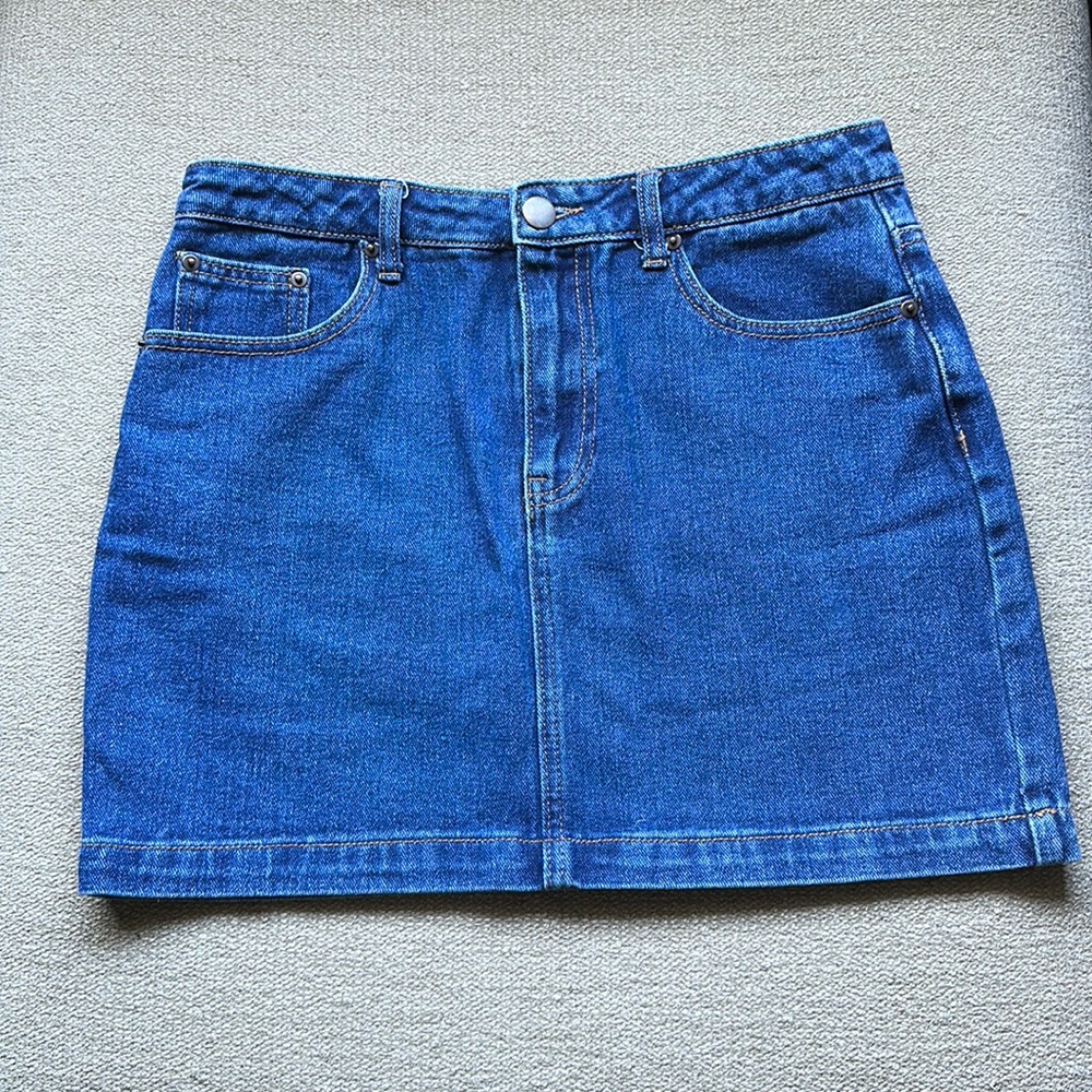 Denim Jeans Skirt miniskirt Sz L Forever 21